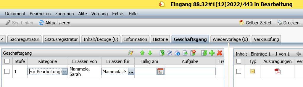 Elektronischer Geschäftsgang